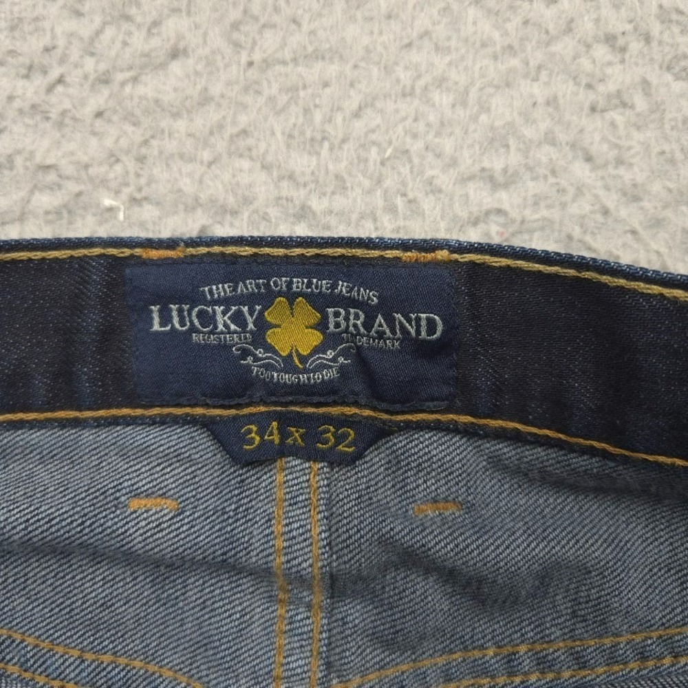 Lucky Brand Dean Jeans Mens 36x27 Dark Wash Straight Stretch Denim 34x32 - Picture 3 of 15